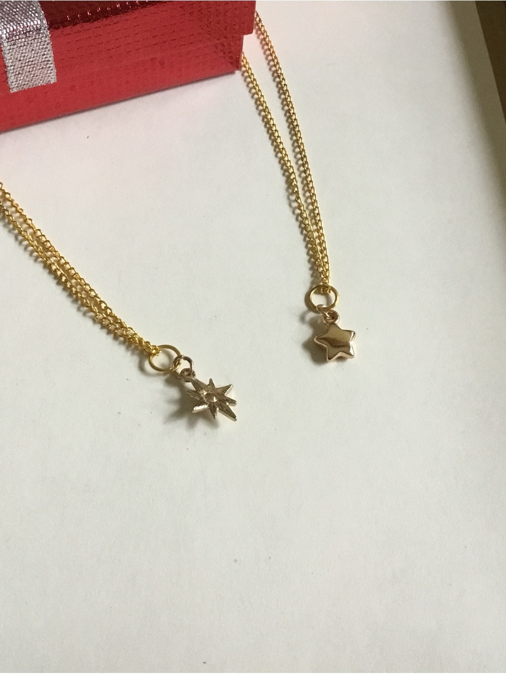2 PCs Gold Star & Sunburst Layered Pendant Necklaces